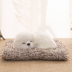 빌리네집 미니 잠자는 강아지 인테리어 소품, 미니 사모예드