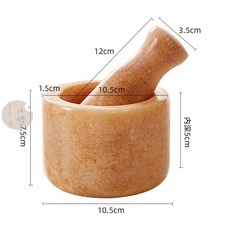 일본 미니 절구통 돈카츠소스 깨 옥돌 절구 마늘 다지기, 16.대리석 옐로우, 1개