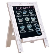 마그네틱 데스크탑 칠판 33cm x 43.2cm(13인치 x 17인치) 소형 초크 보드 브래킷 포함 화이트 프레임 칠판(WH-3343), White