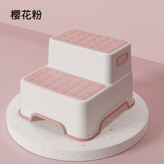 馬桶凳 踩腳凳 洗手凳 馬桶腳踏凳 歐孕兒童洗漱臺踩腳凳洗手凳子小孩洗臉凳臺階馬桶腳踏闆凳 7D6T, 櫻花粉【加厚雙層軟膠防滑】