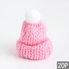 화분 크리스마트 트리 소품 장식 미니 방울 털모자 꾸미기 인테리어 가든픽 스투키, 핑크, 20개