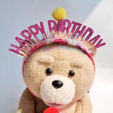 생일 축하 머리띠 헤어밴드 소품 생일머리띠 파티 홈 생파 인싸 왕관, 진핑크