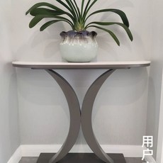 폭좁은 장식장 슬림 스트립 입구 수납장 라운드 모던 테이블 복도 심플, Q. 1.0m 물푸레 프레임 설산석