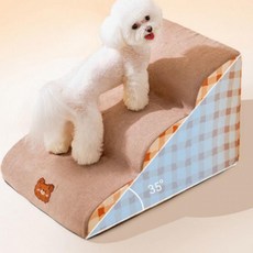 강아지 침대 소파 물결 논슬립 계단 2단 3단 4단, 1개