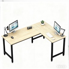 L型電腦桌 耐磨桌面 鋼架結構 寬大空間 人體工學, 白色