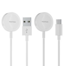 아틀라스 AW USB C타입 애플워치 마그네틱 맥세이프 무선 충전기, 화이트, 1개