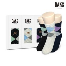 [백화점 정품] 닥스 숙녀양말 3족 선물세트 면중목 큰다이아 24907