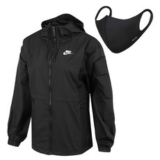 NIKE 女款防風梭織連帽外套+時尚運動口罩