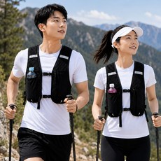 편안한42 남녀공용 초경량 러닝조끼 스포츠 백팩 베스트 등산가방, 1개, 블랙 1개, 블랙