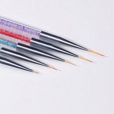 5개/대 2 In 1 듀얼 엔드 네일 아트 라이너 브러쉬 크리스탈 핸들 전문 UV 젤 페인팅 드로잉 펜 DIY, 01 5pcs
