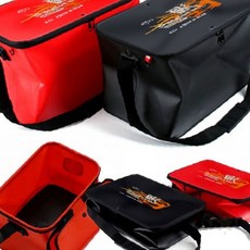 낚시보조용품 미끼보관함 접이식 휴대용 수납가방 방수코팅 어깨끈 낚시장비 보관함, 1개, 국산접이식 밑밥통36리터(블랙)