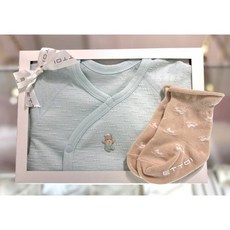 [백화점 정품] 에뜨와 신생아 순면 사계절 배냇 슈트 임신 출산 선물 멜링 배내우주복 X 양말 세트