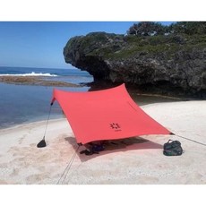 모래 앵커가 있는 네소 텐트 비치 텐트 휴대용 캐노피 선쉐이드 - 7피트 x 특허받은 강화 모서리(무지개), Red, 9) 레드, 1개