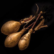 샤먼 셰이커는 비나 바다처럼 들립니다. 염소 가죽 세 가지 크기 오션 스몰, Ocean Medium