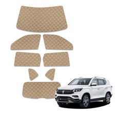 루젠 G4렉스턴 차박커튼 캠핑 암막 햇빛가리개, 1세트, 올리브브라운