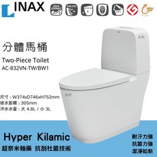 日本 INAX 伊奈 水龍捲馬桶 AC-832VN LIXIL AQUA釉面