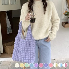 아뜰라임 데일리 가벼운 구름 보부상 숄더 나일론 에코백