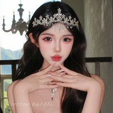 公主生日皇冠女十八歲加冕王冠頭飾輕奢流蘇髮箍新娘頭冠高級髮飾, 1個, 公主流蘇皇冠