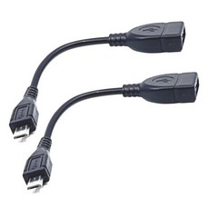 마이크로5핀 OTG 젠더 변환젠더 2P 1세트, 10cm, 블랙, 1개