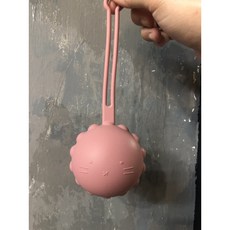 小萌獅鈴鐺造型矽膠奶嘴收納包，莫蘭迪色系奶嘴收納盒，適用香草奶嘴與BIBS奶嘴, 1個, 乾燥玫瑰粉, 乾燥玫瑰粉