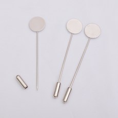 원판 지름 10mm 부토니에 핀 브로치 재료.diy 핸드메이드 코사지 부자재, 1개, 실버