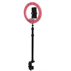 LED 유튜브 인터넷 라이브 방송 촬영 뷰티 26.5CM 링라이트 조명 3단 데스크 거치대 세트, 1개, 핑크 KIT-DMS3-03
