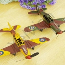 트레분 앤틱 영국 전투 비행기 중 소형피규어 장식용피규어 실내장식소품 피규어소품, 옐로우