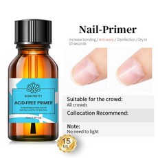 BORN PRETTY 네일 프라이머 프리 탈수 베이스 탑 코트 젤 매니큐어 UV LED 램프 필요 없음 바니시 15ml, Nail Primer, 1개