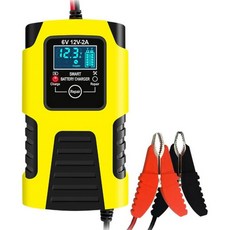 6볼트 12볼트 배터리 충전기 유지기 2암페어 완전 자동 스마트 휴대용 트리클 자동차 수리 및 디설퍼레이터 보트 오토바이 잔디 깎이 캠핑카 ATV 장난감 자동차용, 6볼트 12볼트 배터리 충전기 유지기, 2암페어 완전
