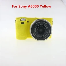 소프트 실리콘 갑옷 카메라 바디 케이스 소니 알파 A7II A7R2 A6000 ZV-E10 고무 커버 스킨, 1개, 24 A6000 Yellow