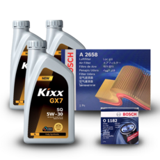올 뉴 K7 (YG) 2.4 가솔린 엔진오일세트 킥스 GX7 5W30 (구) G1, 킥스 GX7 5W30 엔진오일세트, 기본세트▶엔진오일세트만 구매하기