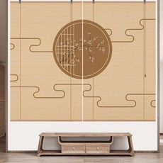 대나무커튼 파티션 복고 인테리어 원목 한식당 맞춤제작 가리개 패턴22 가벽 문발 암막