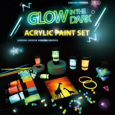 피닉스 야광물감 8색 야광 아크릴물감