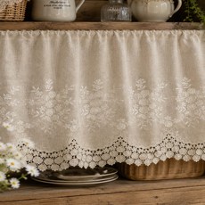 모니크 면 린넨 마 면레이스 면자수레이스 폭45cm 90cm 180cm 270cm 내추럴 레이스리본 레이스리본끈 토션레이스 레이스테이프 원단 리본레이스 자수레이스 마원단 레이스원단, 1개, 내추럴 90cm
