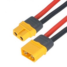 XT60H / 실리콘케이블 12AWG 길이 150mm / 보호캡포함 / 허용전류30A / RC 커넥터 / 암수옵션선택, XT60H (암잭) +12AWG (100mm), 1개