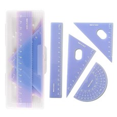 젤리 색 4점 세트 삼각자 삼각자 세트·학생용 수학·기하학 자 세트 그린 삼각자용 직선자 각도기 자 규 세트 중학생 초등학생 문구류 휴대하기 편리 실용성이 높다 제도 도면 제도 도
