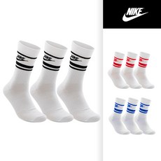 나이키 에브리데이 에센셜 크루 양말(5089- ) 3개입, 사이즈:화이트블랙 S_22호