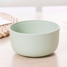 小麥秸稈碗 飯碗 米飯碗 湯勺 可微波 防摔防滑 泡麵碗 環保餐具 湯碗 勺子套裝 歐式簡約風, 【小麥碗】綠色, 1個