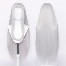 【小優】古裝彩色美人尖萬用假髮 毛娘二次元cos造型萬用毛 直髮, 1個, 美人尖银灰色