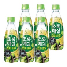 웅진 초록매실 스파클링 제로, 350ml, 6개입