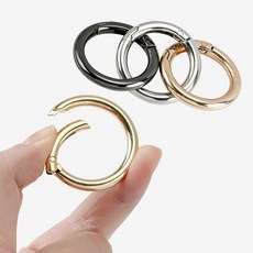 오픈형 오링 원터치 o링 가방고리 열쇠고리 부자재, 1개, 실버 외경25mm