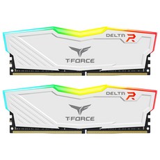 十銓 T-FORCE DELTA RGB DDR4 3200 32GB (16GB*2) 電競記憶體, 1個, 白色