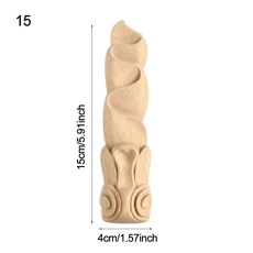 가구 캐비닛용 빈티지 꽃 절묘한 조각 천연 나무 아플리케 도색되지 않은 몰딩 데칼 공예 장식, 19 15