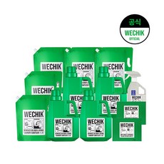 [위칙] [선공개] 소독 섬유유연제 2.3L 4개 + 리필 1.7L 5개 + 섬유탈취제 500ml 1개 + 이염방지시트 30매 2개, 1세트