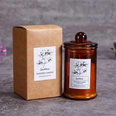 Farewell Healthy Life 歐式琥珀玻璃香氛蠟燭, 1個, 梔子花