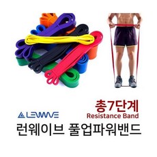 정품 런웨이브 라텍스 풀업밴드 레지스턴스 저항 밴드 턱걸이 푸쉬업 스쿼트 근력운동 파워밴드, LW풀업밴드3단계 블랙