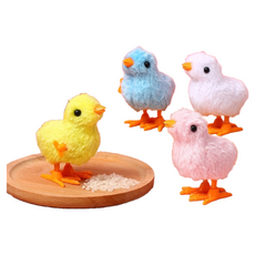 毛絨跳跳小雞 柔軟舒適 輕按跳動 激發想像力 寶寶互動玩具, 顏色隨機, 1個, 8cm