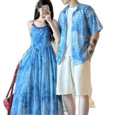 커플 시밀러룩 패밀리룩 휴양지 반팔 호캉스 긴팔 원피스 티셔츠 드레스 웨딩촬영 하와이안 여행