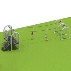 더블 짚라인 놀이기구 광장 놀이터 야외 키즈 펜션, 더블 플랫폼 짚라인 실버 싱글 사다리