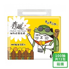【春風】春風貓抽取式衛生紙 100抽x12包x6串 箱購 小日所, 1個